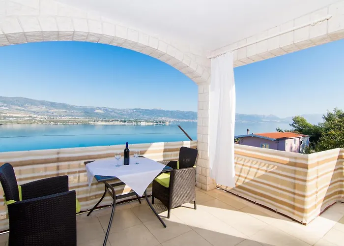 Holidays Apartments Slanada With Terrace And Sea View, Near The Beach & Town Trogir, Free Parking, Quiet Place On Peninsula Ciovo